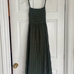 Lulu's Dark Green Striped Maxi Dress